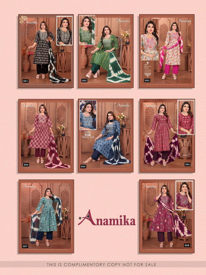 Anamika Vol 3 By Fashion Talk Rayon Procian Printed Kurti Bottom With Dupatta Wholesalers In Delhi
